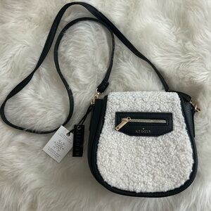 KEDZIE Crossbody Bag for Women Mini Messenger in Vegan Leather Faux Shearling